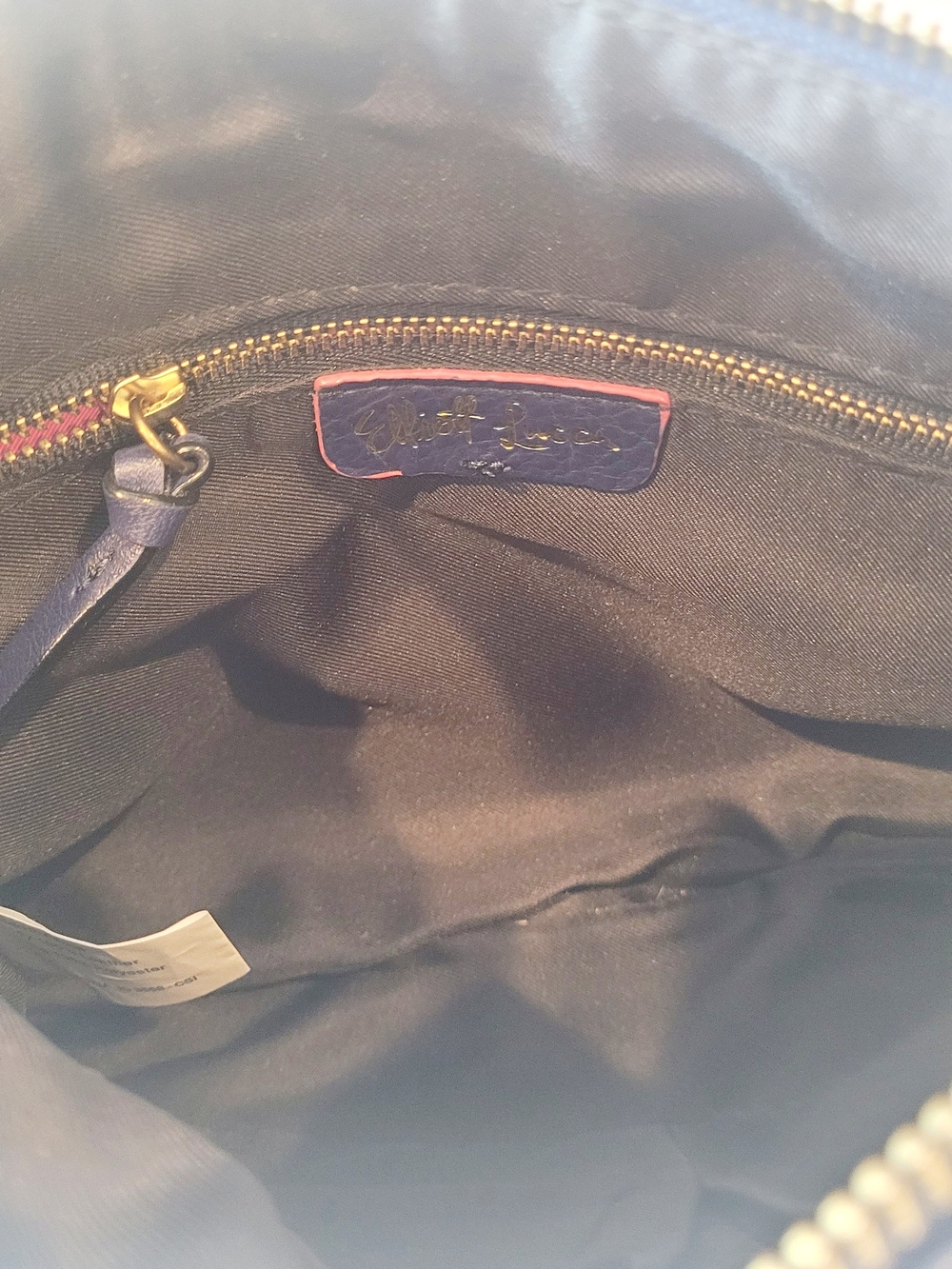 Elliott Lucca Navy Laser-Cut Floral Crossbody with Gold Hardware - Picture 6 of 8